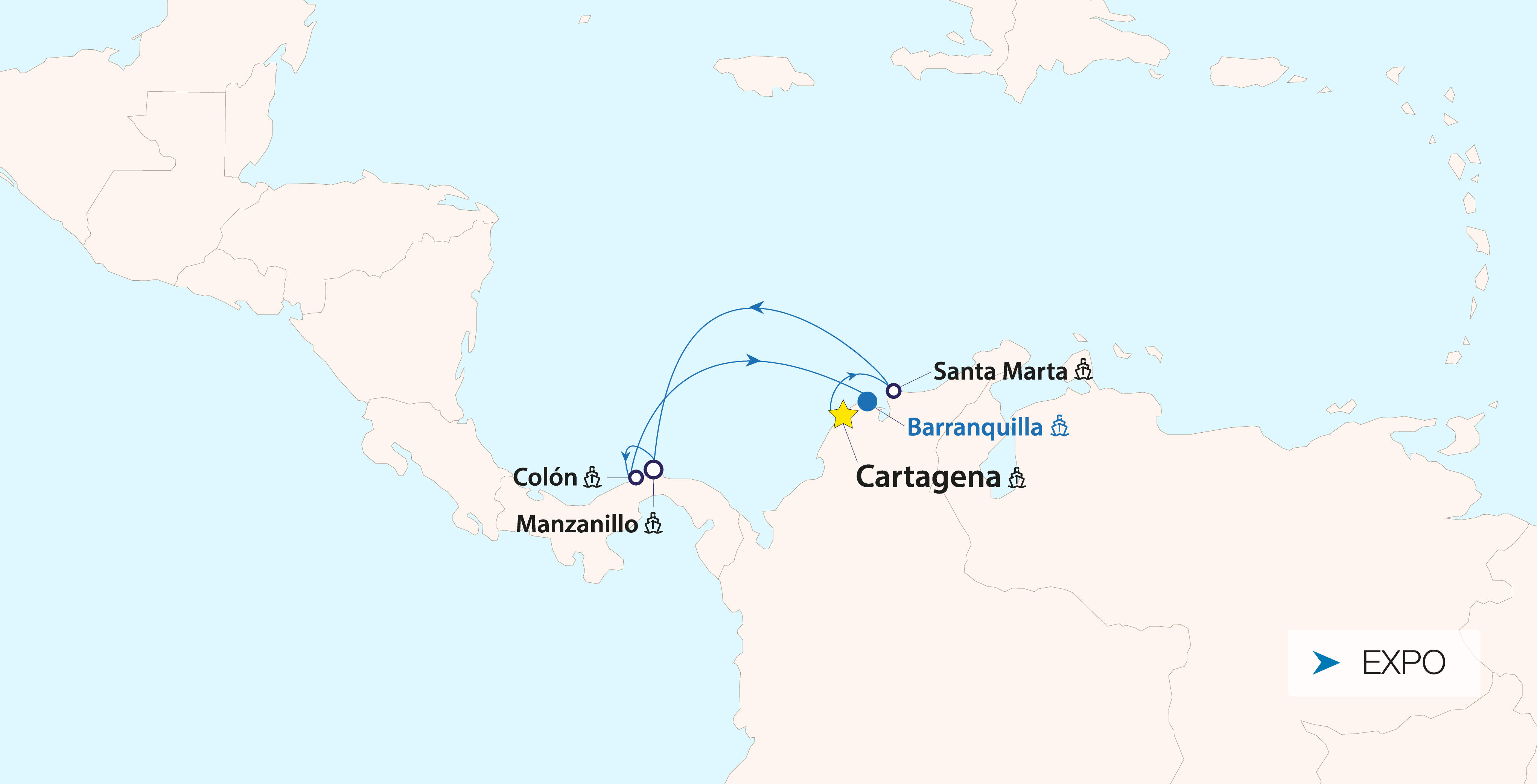 CAC / Panama to/fm Colombia / CAC loop - Expo